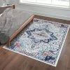 Trinity Washable Vintage Bohemian Floral Print Area Rug