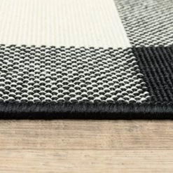 Madeline Border Patio Rug Black/Ivory - Captiv8e Designs