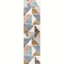 Aileen Geometric Scandi Colorblock Carved Area Rug - JONATHAN Y