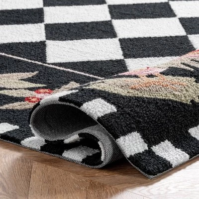 Angla Rooster Kitchen Area Rug Black - NuLOOM 4 Angla Rooster Kitchen Area Rug Black - NuLOOM - Image 4