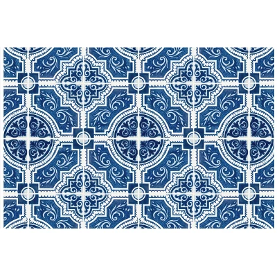 FlorArt French Quarter Low Profile Easy Clean Kitchen Mat Blue/White - Bungalow Flooring 7 FlorArt French Quarter Low Profile Easy Clean Kitchen Mat Blue/White - Bungalow Flooring - Image 7