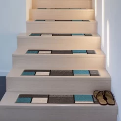 World Rug Gallery Contemporary Modern Boxes Non-Slip Stair Treads