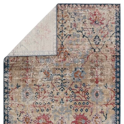 Elva Indoor/Outdoor Oriental Area Rug Tan/Blue - Jaipur Living 2 Elva Indoor/Outdoor Oriental Area Rug Tan/Blue - Jaipur Living - Image 2