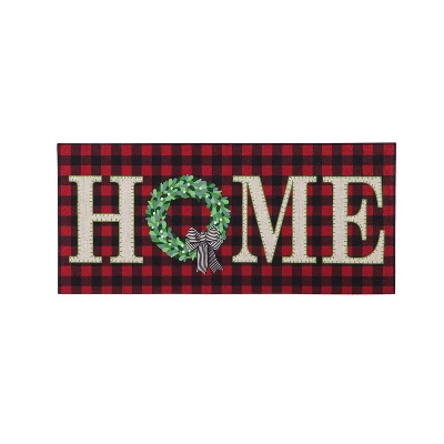 Evergreen Buffalo Check HOME Sassafras Indoor Outdoor Switch Doormat 1'10"x10" Red 1 Evergreen Buffalo Check HOME Sassafras Indoor Outdoor Switch Doormat 1'10"x10" Red