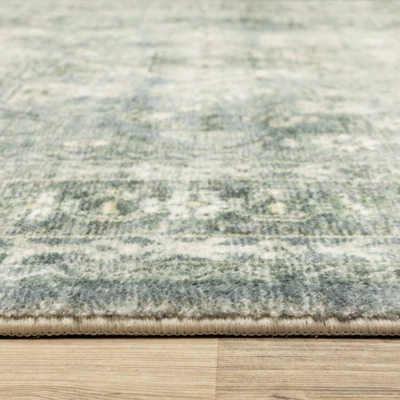 Salina Distressed Traditional Area Rug Blue/Ivory - Captiv8e Designs 4 Salina Distressed Traditional Area Rug Blue/Ivory - Captiv8e Designs - Image 4