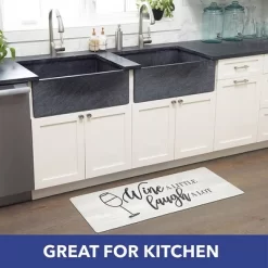 J&V TEXTILES Anti Fatigue Kitchen Mat Cushioned Anti Fatigue, Non Slip Waterproof Mat Standing Desk, 20x36x1/2 Inches (Wine A Little) -Rug Sales Store GUEST 9254135f 30e0 4e90 9698 e80c6ddf3fd5