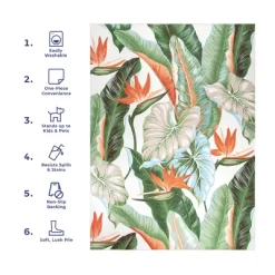 NuLOOM Nevaya Machine Washable Floral Leaves Area Rug -Rug Sales Store GUEST 96eee16b 6682 4287 8ae7 b3c04ab53d54