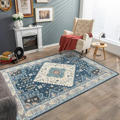 Costway Area Rugs 5'4'' X 6'7''5'4'' X 7'7'' Faux Wool Fabric Doormat Home Carpet Living Room Bedroom 2 Costway Area Rugs 5'4'' X 6'7''5'4'' X 7'7'' Faux Wool Fabric Doormat Home Carpet Living Room Bedroom - Image 2
