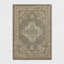 Medallion Jewel Boarder Persian Rug Cream/Gray - Threshold™ -Rug Sales Store GUEST 9c6255e0 5b41 4a38 97f4 48ea4bed8943