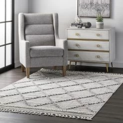 NuLOOM Skylar Textured Trellis Tasseled Area Rug