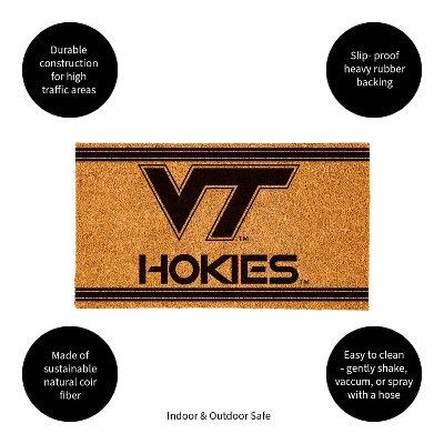 Evergreen Virginia Tech Logo Turf Mat, Brown- 28 X 16 Inches Indoor Outdoor Doormat 3 Evergreen Virginia Tech Logo Turf Mat, Brown- 28 X 16 Inches Indoor Outdoor Doormat - Image 3