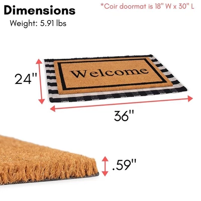 BirdRock Home Layered Welcome Mat With Vinyl Backing For Door Entryway 24 X 36 2 BirdRock Home Layered Welcome Mat With Vinyl Backing For Door Entryway 24 X 36 - Image 2