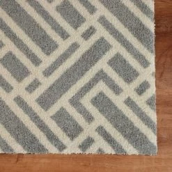 2'x3' ColorStar Deco Grid Door Mat Silver - Bungalow Flooring -Rug Sales Store GUEST a79ad85f 773f 461d 843d 244292ca1b67