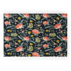Heather Dutton Poppy Meadow Midnight Looped Vinyl Welcome Mat - Society6 -Rug Sales Store GUEST a7f2de60 0b18 4882 b618 22b425bba9dc