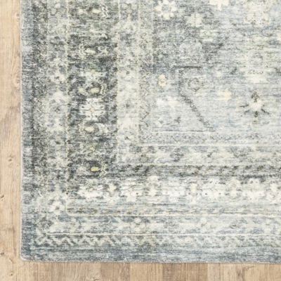 Salina Distressed Traditional Area Rug Blue/Ivory - Captiv8e Designs 7 Salina Distressed Traditional Area Rug Blue/Ivory - Captiv8e Designs - Image 7