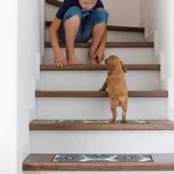 World Rug Gallery Modern Floral Circles Non-Slip Stair Treads -Rug Sales Store GUEST afa85d5c d0d5 47b5 8892 496641ee0b5f