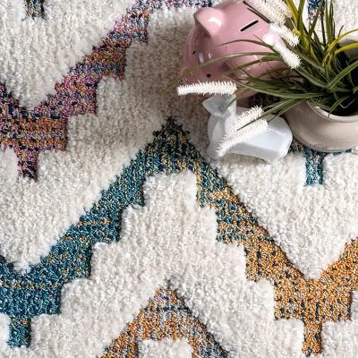 7'10"x10' Rumi High-Low Chevron Tassel Area Rug Beige - NuLOOM 6 7'10"x10' Rumi High-Low Chevron Tassel Area Rug Beige - NuLOOM - Image 6