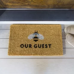 Evergreen Bee Our Guest Woven Back Indoor Outdoor Natural Coir Doormat 1'6"x2'6" Multicolored -Rug Sales Store GUEST b554d7c0 8f35 4d20 b9d6 979f5592b12a