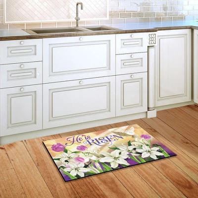 He Is Risen Lilies Easter Doormat Religious Indoor Outdoor 30" X 18" Briarwood Lane 3 He Is Risen Lilies Easter Doormat Religious Indoor Outdoor 30" X 18" Briarwood Lane - Image 3