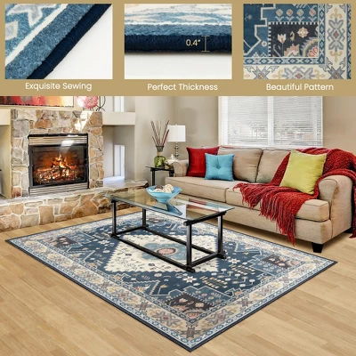 Costway Area Rugs 5'4'' X 6'7''5'4'' X 7'7'' Faux Wool Fabric Doormat Home Carpet Living Room Bedroom 8 Costway Area Rugs 5'4'' X 6'7''5'4'' X 7'7'' Faux Wool Fabric Doormat Home Carpet Living Room Bedroom - Image 8