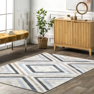 NuLOOM Akari Transitional Diamond Machine Washable Area Rug 1 NuLOOM Akari Transitional Diamond Machine Washable Area Rug