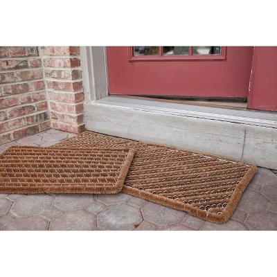 1'2" X 2'6" Geometric Stripes Wire Brush Indoor/Outdoor Doormat Natural/Silver - Entryways 3 1'2" X 2'6" Geometric Stripes Wire Brush Indoor/Outdoor Doormat Natural/Silver - Entryways - Image 3