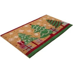 Juvale Christmas Tree Coir Welcome Door Mat Front Doormat Non Slip Rugs For Indoor Outdoor Entrance Holiday Xmas Decorations, 17 X 30 In -Rug Sales Store GUEST c29a299e c5c1 4dca ba92 df9c860162cc