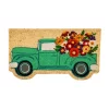 Evergreen Mint Flower Truck Shaped Coir Mat