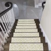 SussexHome Stone Design Cotton Anti-Slip Stair Treads, 9” X 28“