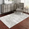 Micah Washable Distressed Oriental Indoor Area Rug Gray/Ivory - Captiv8e Designs