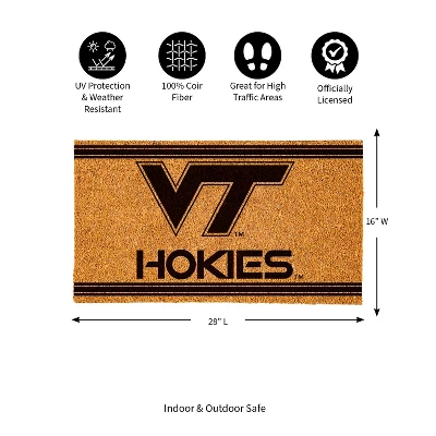 Evergreen Virginia Tech Logo Turf Mat, Brown- 28 X 16 Inches Indoor Outdoor Doormat 2 Evergreen Virginia Tech Logo Turf Mat, Brown- 28 X 16 Inches Indoor Outdoor Doormat - Image 2
