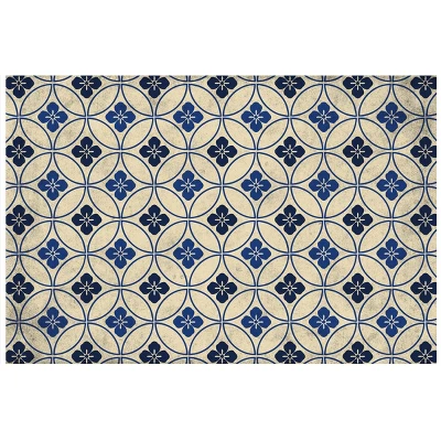 FlorArt Palisades Low Profile Easy Clean Kitchen Mat Blue/Cream - Bungalow Flooring 6 FlorArt Palisades Low Profile Easy Clean Kitchen Mat Blue/Cream - Bungalow Flooring - Image 6