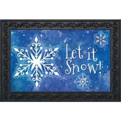 Snowflakes Winter Doormat Let It Snow Indoor Outdoor 30" X 18" Briarwood Lane