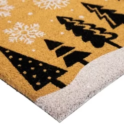 Northlight Trees And Snowflakes Natural Coir Christmas Outdoor Doormat 18" X 30" -Rug Sales Store GUEST cb08a43d 6499 480e afcd 5c3e2ee8831f