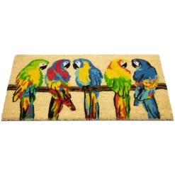 Northlight Toffee And Multicolor Parrots Coir Outdoor Doormat 18" X 30" -Rug Sales Store GUEST cf8c3950 0ba8 4bd8 aee4 6c630fdfacc3