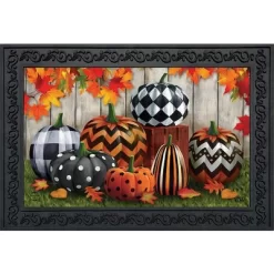 Briarwood Lane Patterned Pumpkins Autumn Doormat Leaves Indoor Ou