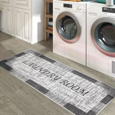 Sussexhome Non Skid Cotton Washable Laundry Room Runner Rug, 20" X 59" 1 Sussexhome Non Skid Cotton Washable Laundry Room Runner Rug, 20" X 59"