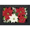 Briarwood Lane Festive Poinsettias Christmas Doormat Floral Holiday Indoor Outdoor 30" X 18"