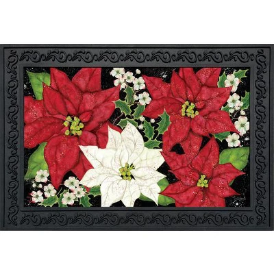 Briarwood Lane Festive Poinsettias Christmas Doormat Floral Holiday Indoor Outdoor 30" X 18" 1 Briarwood Lane Festive Poinsettias Christmas Doormat Floral Holiday Indoor Outdoor 30" X 18"