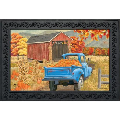 Briarwood Lane Autumn Bridge Truck Doormat Fall Pumpkins Country Indoor Outdoor 30" X 18" 1 Briarwood Lane Autumn Bridge Truck Doormat Fall Pumpkins Country Indoor Outdoor 30" X 18"