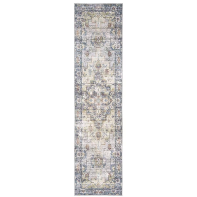 Marcel Vintage Traditional Medallion Area Rug Blue/Gold - Captiv8e Designs 9 Marcel Vintage Traditional Medallion Area Rug Blue/Gold - Captiv8e Designs - Image 9