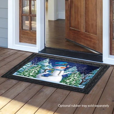 Briarwood Lane Snowfall Celebration Winter Doormat Bluebird Snowy Indoor Outdoor 30" X 18" 2 Briarwood Lane Snowfall Celebration Winter Doormat Bluebird Snowy Indoor Outdoor 30" X 18" - Image 2