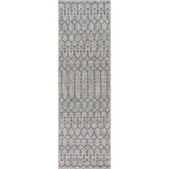 Ourika Moroccan Geometric Textured Weave Indoor/Outdoor Area Rug - JONATHAN Y