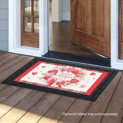 Briarwood Lane Valentine's Wreath Hearts Doormat Plaid Valentine's Day Indoor Outdoor 30" X 18" 2 Briarwood Lane Valentine's Wreath Hearts Doormat Plaid Valentine's Day Indoor Outdoor 30" X 18" - Image 2