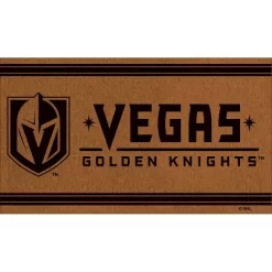 Evergreen Las Vegas Golden Knights Logo Turf Mat, Brown- 28 X 16 Inches Indoor Outdoor Doormat