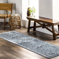 NuLOOM Prestyn Machine Washable Faded Trellis Area Rug