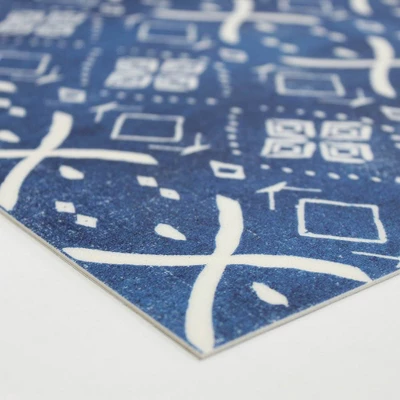 Tempaper 3' X 7'6" Mudcloth Indoor/Outdoor Vinyl Floor Rug 2 Tempaper 3' X 7'6" Mudcloth Indoor/Outdoor Vinyl Floor Rug - Image 2