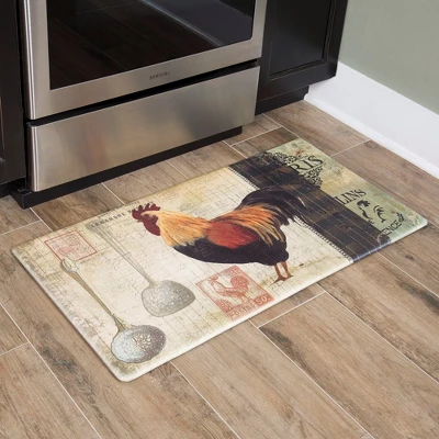 20" X 39" Cushion Comfort Anti-Fatigue Stain & Oil Resistant Kitchen Floor Mat (Paris Rooster) 1 20" X 39" Cushion Comfort Anti-Fatigue Stain & Oil Resistant Kitchen Floor Mat (Paris Rooster)