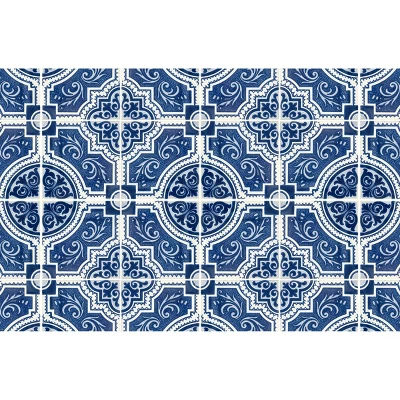 FlorArt French Quarter Low Profile Easy Clean Kitchen Mat Blue/White - Bungalow Flooring 9 FlorArt French Quarter Low Profile Easy Clean Kitchen Mat Blue/White - Bungalow Flooring - Image 9
