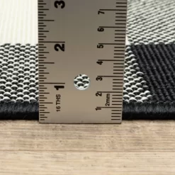 Madeline Border Patio Rug Black/Ivory - Captiv8e Designs -Rug Sales Store GUEST fcc54c06 34bb 4f97 bd61 5ec305894282